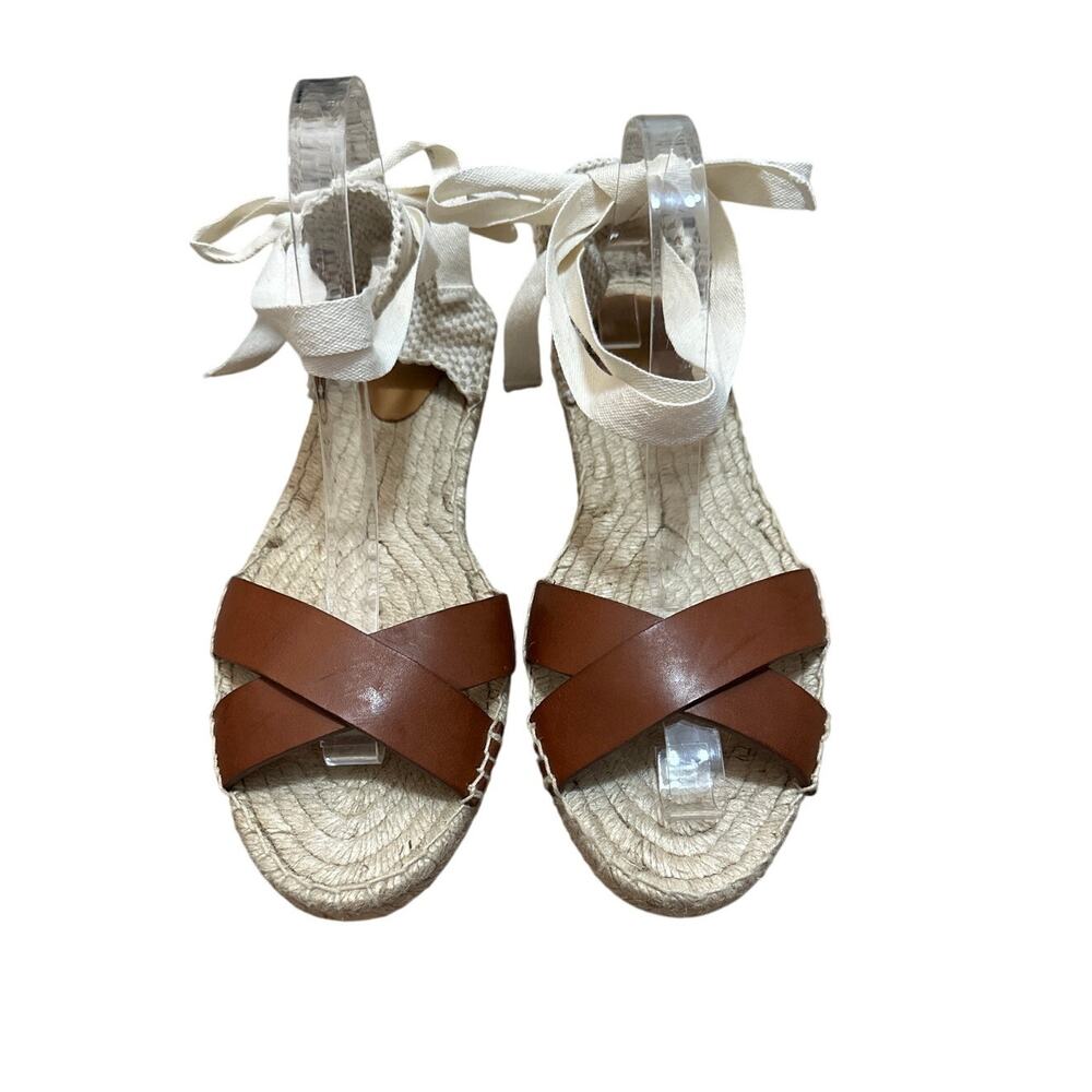 Sezane Low Ilda Espadrille Sandals Ankle Tie Size 41 US 10-11